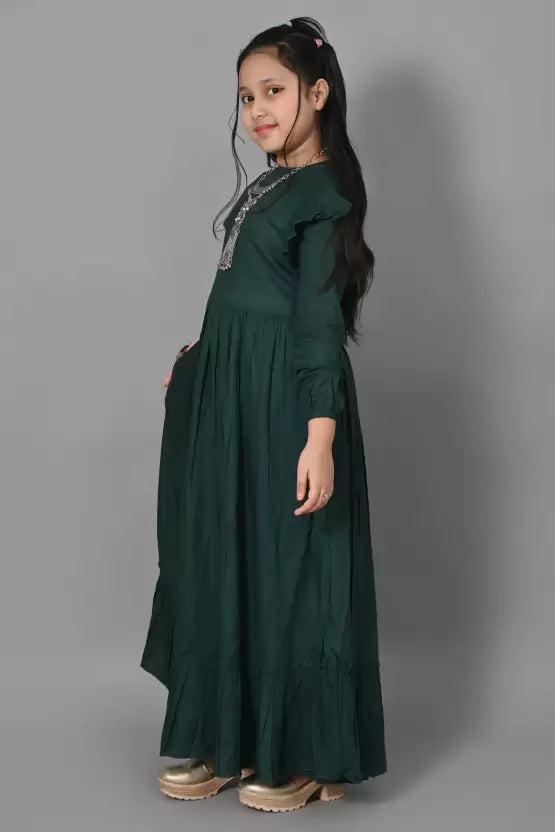 Dark Green Satin Off-shoulder Occasion Designer Gown - Promfy